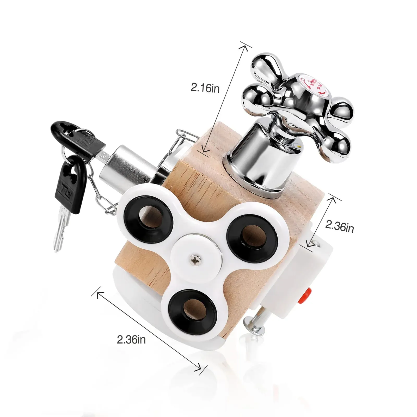 Cubo Montessori de atividades sensoriais em madeira colorido para desenvolvimento infantil