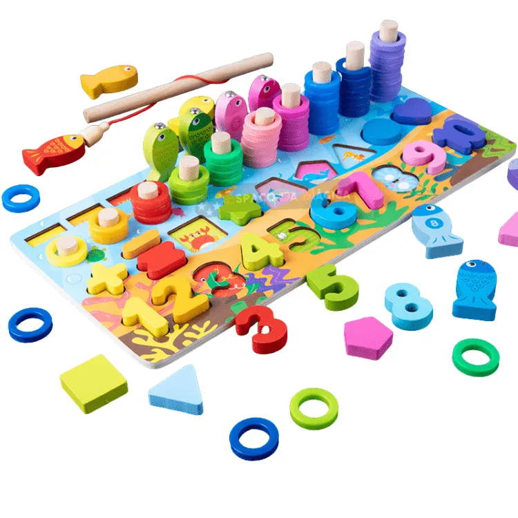 Tabuleiro alfabético e numérico de madeira educativo – Letras e números para aprendizagem infantil